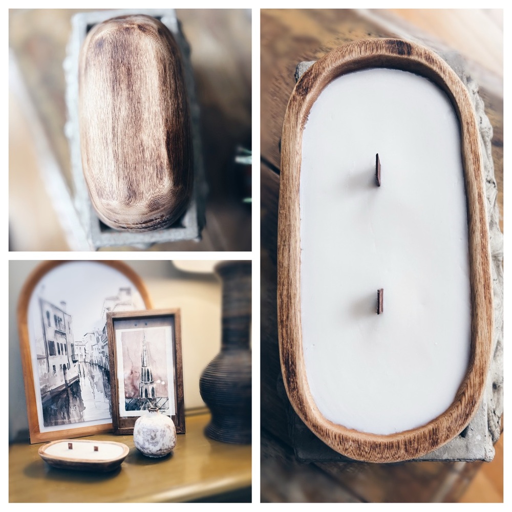 Candle Soy  Reusable Wooden Dough Bowl